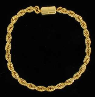 New Gold French Rope Chain Magnetic Clasp 7.5 Bracelet  