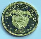 1968 COLOMBIA GOLD COIN 300 PESOS PROOF, RARE 8000 MINTAGE