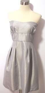 NWT* BCBG Maxazria Women Ladies Strapless Silver Dress Sz 12 L 
