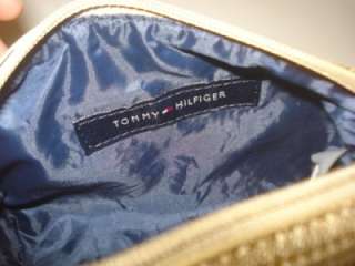 NWTommy Hilfiger Cosmetic Zipper Bag Purse Organizer Gold Logo  