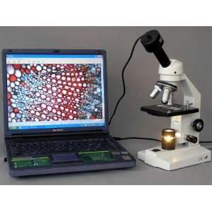 AmScope 40X 800X Compound Microscope + 1.3M USB Digital Camera  
