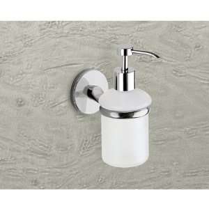 Gedy 4281 13 Wall Mounted Frosted Glass Soap Dispenser with Chrome 