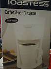 New, Toastess Cafetiere/1 tasse Coffee Maker,White Model TFC1