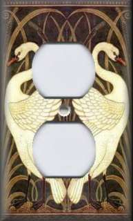 Light Switch Plate Cover Art Nouveau Swans  