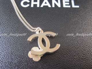 Auth CHANEL 12P White CC Gold Camellia Necklace NEW HOT  