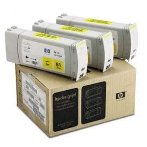  C5069A (HP 81) Ink, 1000 Page Yield, 3/Pack, Yellow Electronics