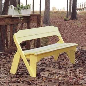   Bench with Back Canary Yellow, Canary Yellow Patio, Lawn & Garden