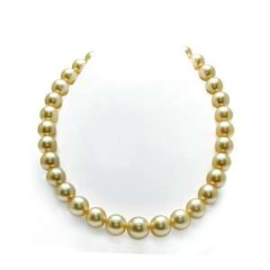  12 13mm Golden South Sea Pearl Necklace   AAAA Quality 