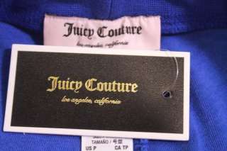 NEW JUICY COUTURE Logo Embroidery Luzuli Blue Terry Hoodie Pants 
