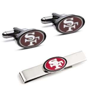  San Francisco 49ers Cufflinks and Tie Bar Gift Set 