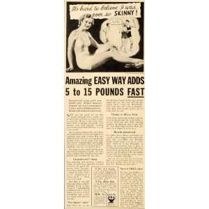  1934 Ad Ironized Yeast Women Weight Add Pounds Fast 