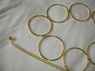 Gold Color Big Ring Hollow Circle Metal Chain Belt One Size Free Style 