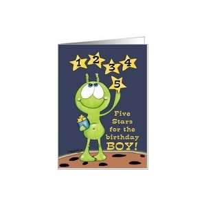  Five Year Old Boy Alien and Stars Card Toys & Games