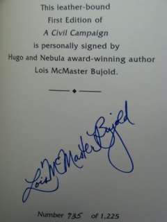 1st, signed by 2, A Civil Campaign by Lois McMaster Bujold, Easton 