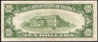 1934 C $10 DOLLAR BILL SILVER CERTIFICATE BLUE SEAL NOTE Fr 1704 CH 