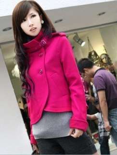 wholesale Korea Style Stand Collar Beaver Coat Deep Rose