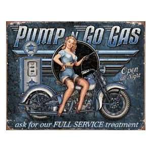  Pump n Go Gas Full Service Metal Tin Sign Nostalgic