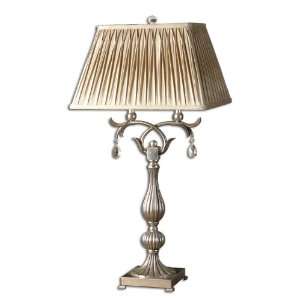 Uttermost 37.3 Inch Floriane Table Lamp In Champagne Silver Leaf w 