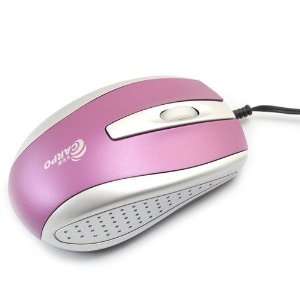 Purple Retractable USB Cable Optical Mouse for Laptop PC 