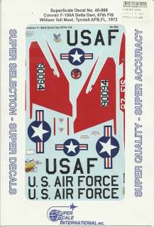48 SuperScale Decals USAF F 106A Delta Dart 87th FIS William Tell 