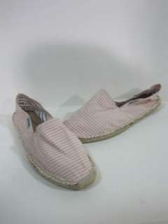 Soludos womens playa pink striped canvas espadrille flats 36 $30 New 