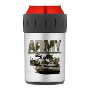 Thermos Can Cooler Koozie US Army with Hummer Helicopter Soldiers and 