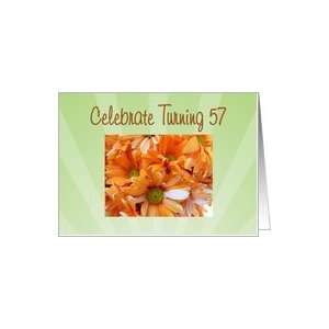  57th Birthday, orange daisies Card Toys & Games