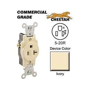 Leviton 5801 C0I 5 20R Cheetah Single Receptacle Commercial   Ivory