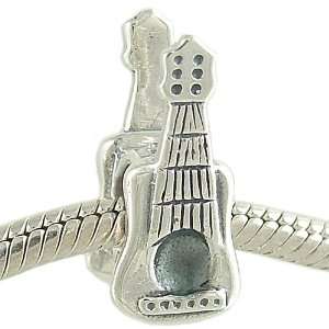  925 Sterling Silver Music Bead fits European Charm Bracelet Jewelry