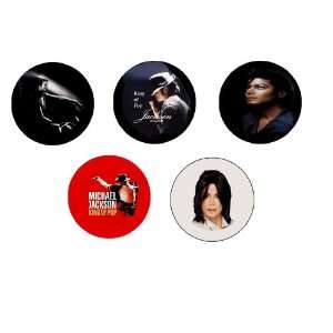  Set of 5 Michael Jackson Pins / Badges / Pinback   1.25 
