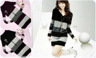 New Korea women Vogue Knitwear V Neck YZL7B slim long Sweater Hip 