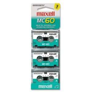  Maxell 60 Minutes Microcassette (MC60UR3PK) Office 