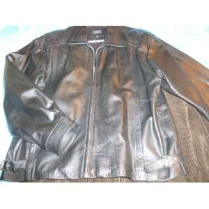  Xtrem Blk Leather Mens Zipper Jacket, Quilt lining, XXL 