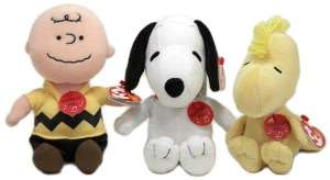   Ty Beanie Babies 3 Pack Plush   Peanuts Charlie Brown 