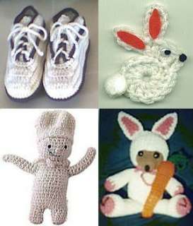 32 Crochet Patterns   BASKETWEAVE AFGHAN, BEAR IN BUNNY CLOTHES, BUNNY 
