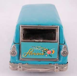 Estate Vintage Bandai Tin Friction Ford Flower Delivery Beach Wagon 