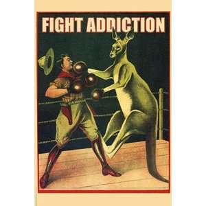  Fight Addiction   12x18 Framed Print in Gold Frame (17x23 
