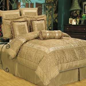  Hallmart 61088 Romantic Dreams Comforter Bedding Set, Gold 