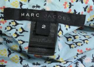 Marc Jacobs Grey Blue White Striped Size 2 Cropped Womens Jacket 