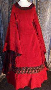 SCA Renaissance costume dress  Red Plushie Yule Gown  
