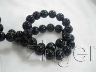 12mm black agate onyx round beads Loose gem 15 long  