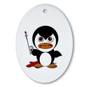 Angry Penguin Funny Oval Ornament by 