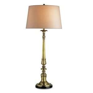 Currey and Company 6508 Ceremony   One Light Table Lamp, Vintage Brass 