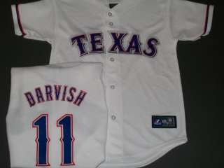 Texas Rangers Yu Darvish Youth White Style Jersey By Majestic  