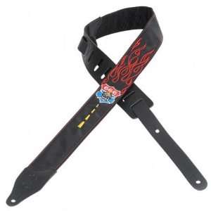   Polyester Guitar Strap Embroidered Route 666 Musical Instruments