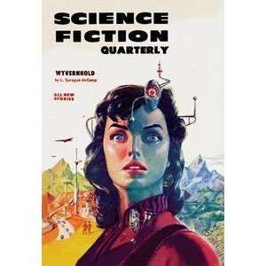 Vintage Art Science Fiction Quarterly Woman with Forehead Transmitter 