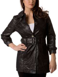 NWT $138 GUESS Jeans Coat Jacket Sparkling Black Silver M  
