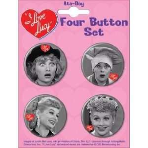  I Love Lucy Four Button Set Faces
