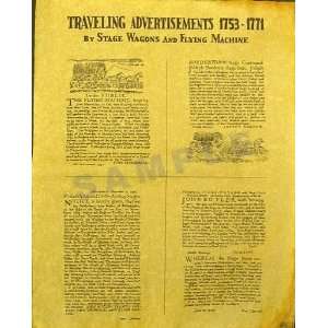  Traveling Advertisements 1753 1771 