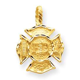 14K GOLD St Saint St. Florian Fireman Firefighter medal charm pendant 